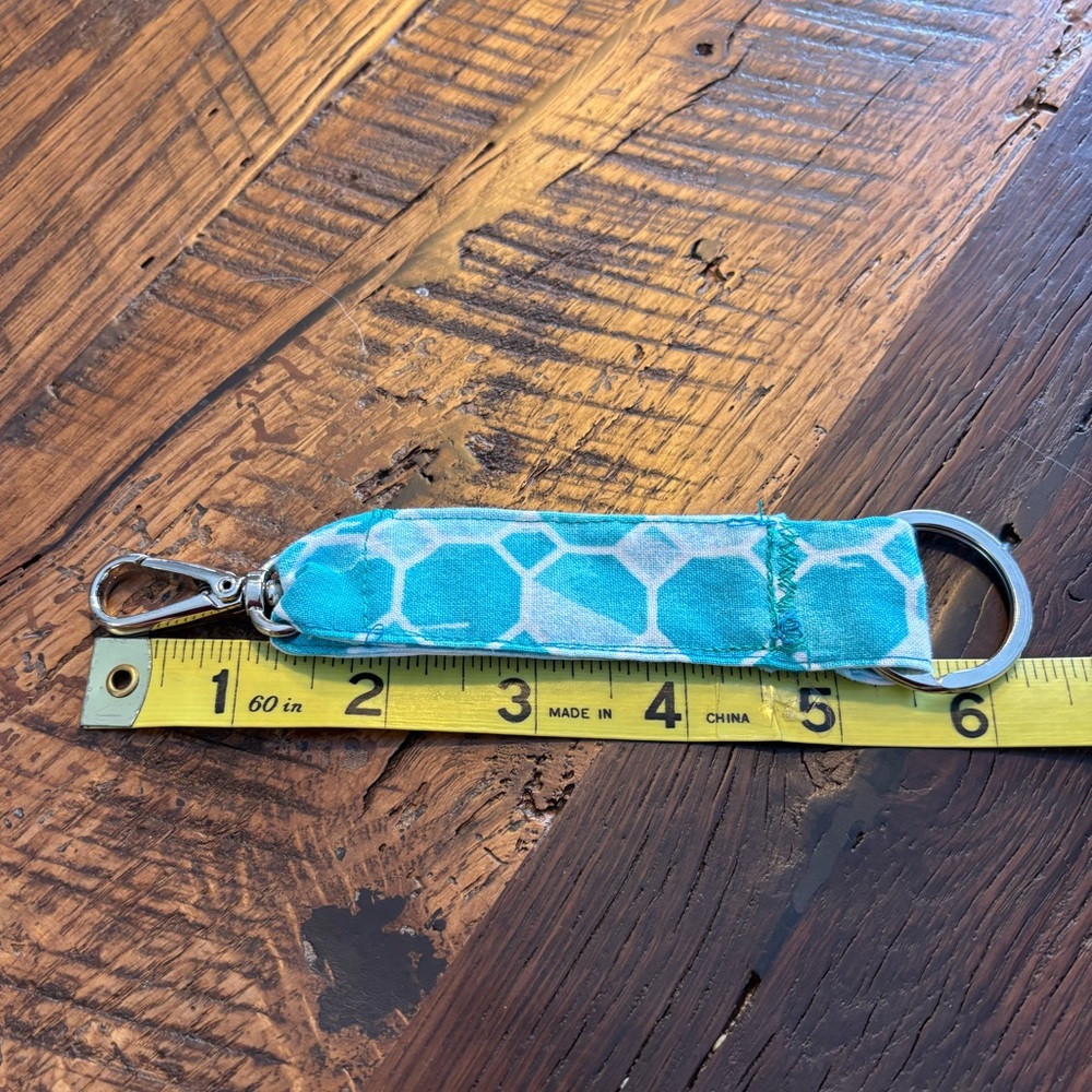Turquoise and White Key Fob